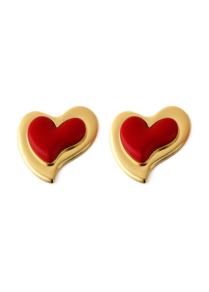 HEARTFELT RED EARRINGS