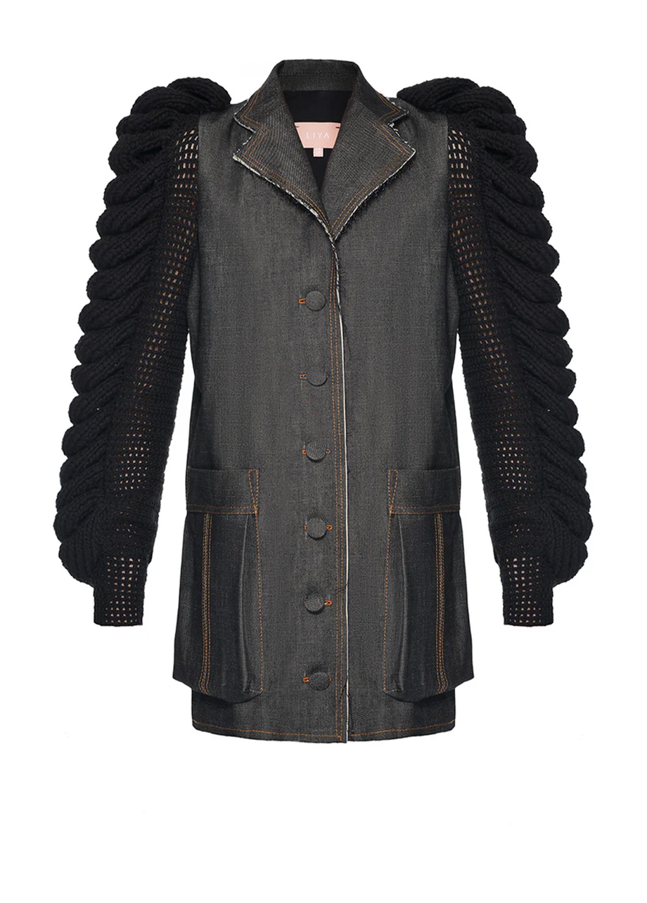 DENIM STATEMENT BLAZER