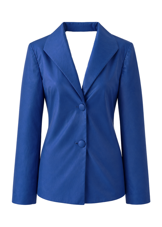 BLUE CUT-OUT BLAZER