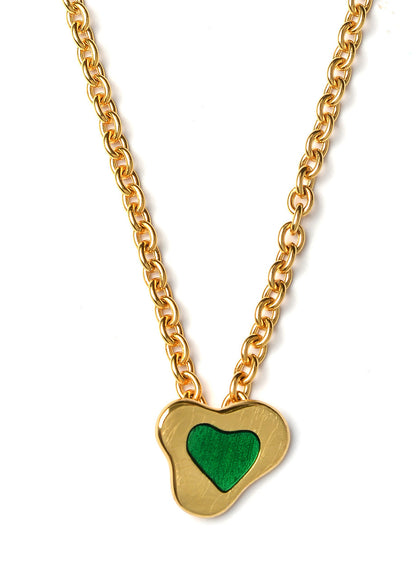 CHAIN WITH LOVE GREEN PENDANT