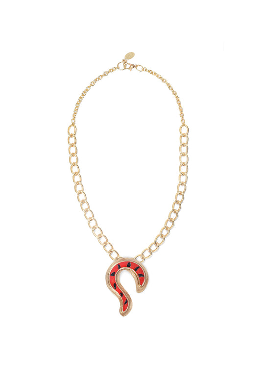 RED ZEBRA NECKLACE 