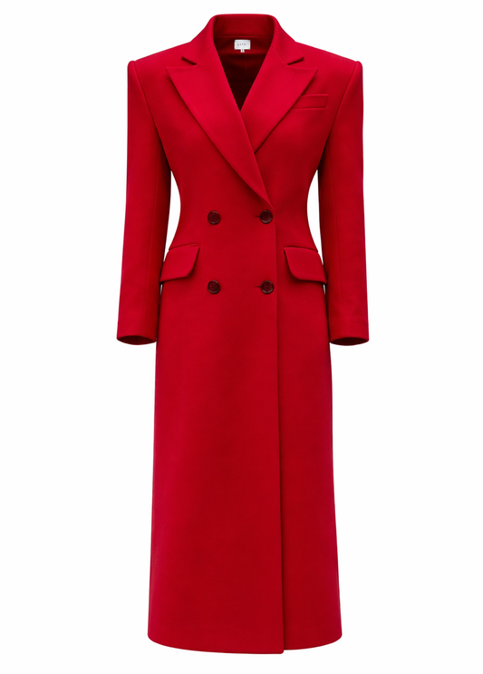 DOUBLE-BREASTED WOOL COAT