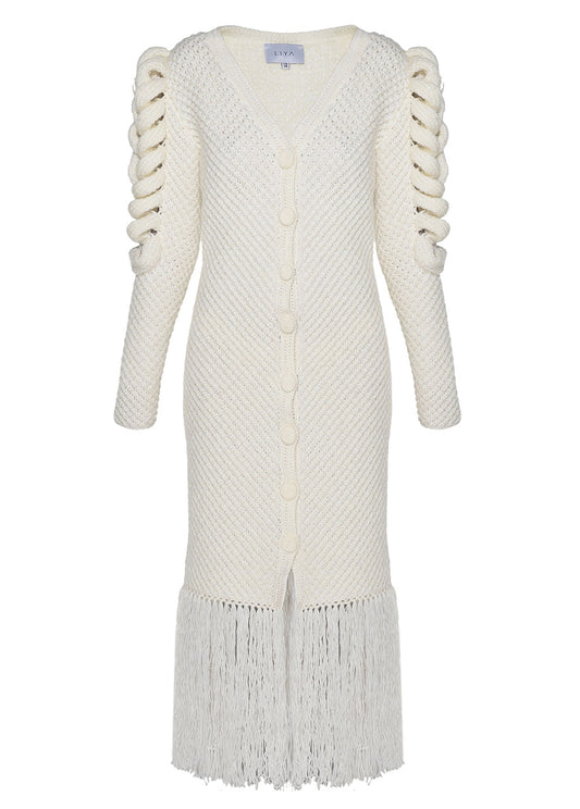IVORY FRINGE DRESS