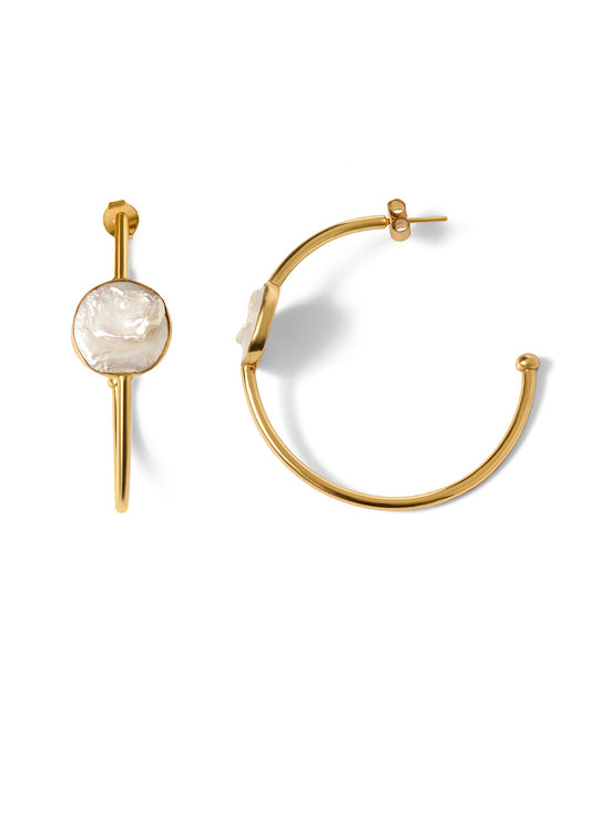 COTTON BUD HOOP EARRINGS