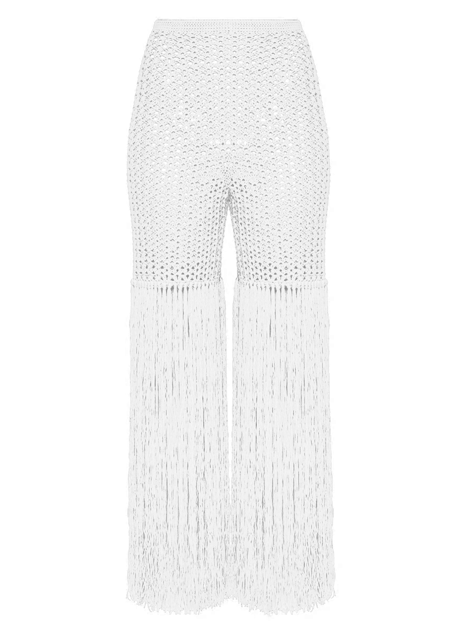 WHITE FRINGE SHORTS