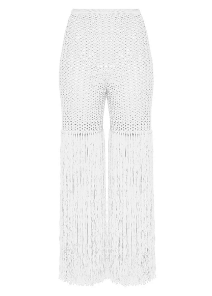 WHITE FRINGE SHORTS