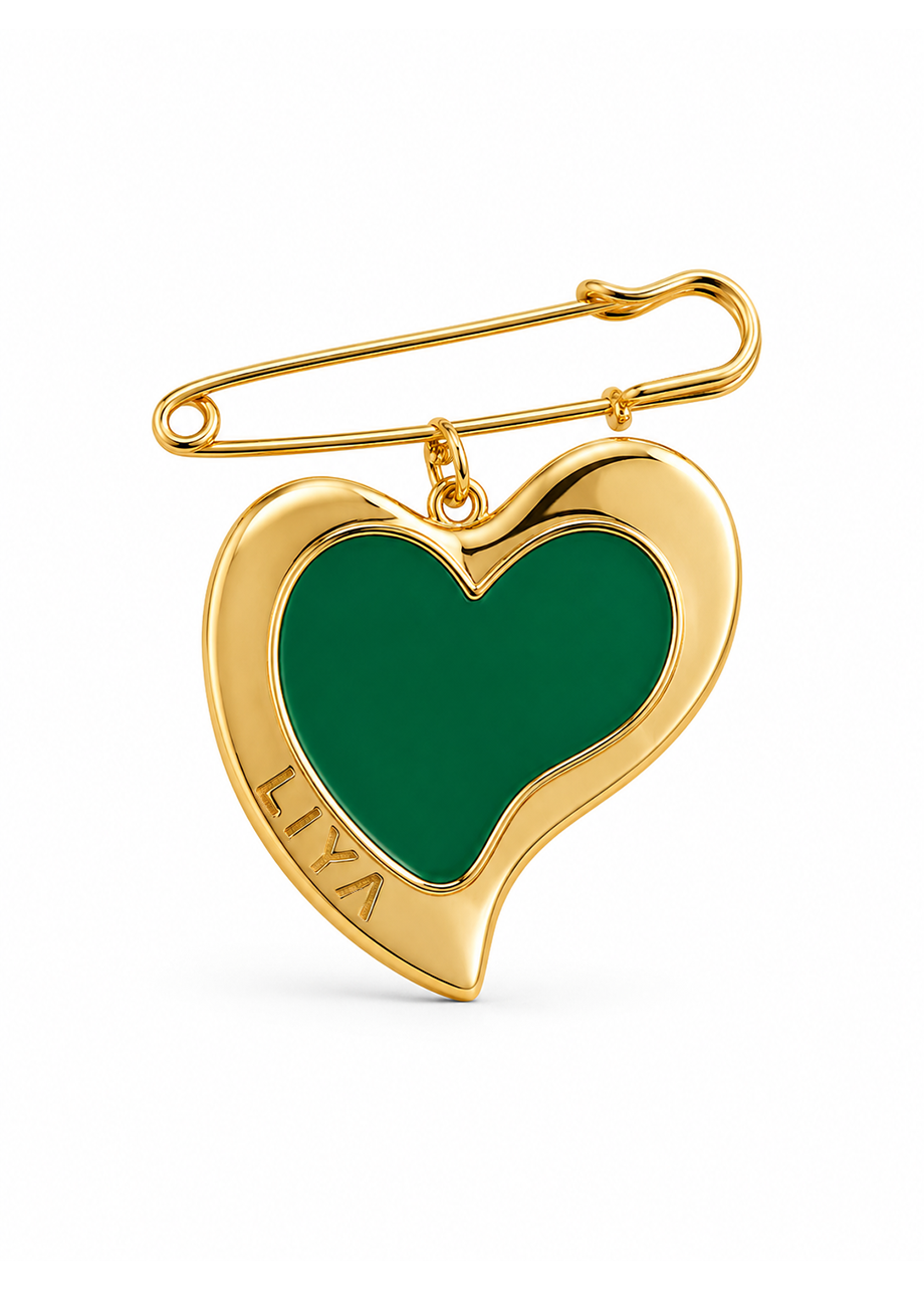 GREEN LOVE BROOCH