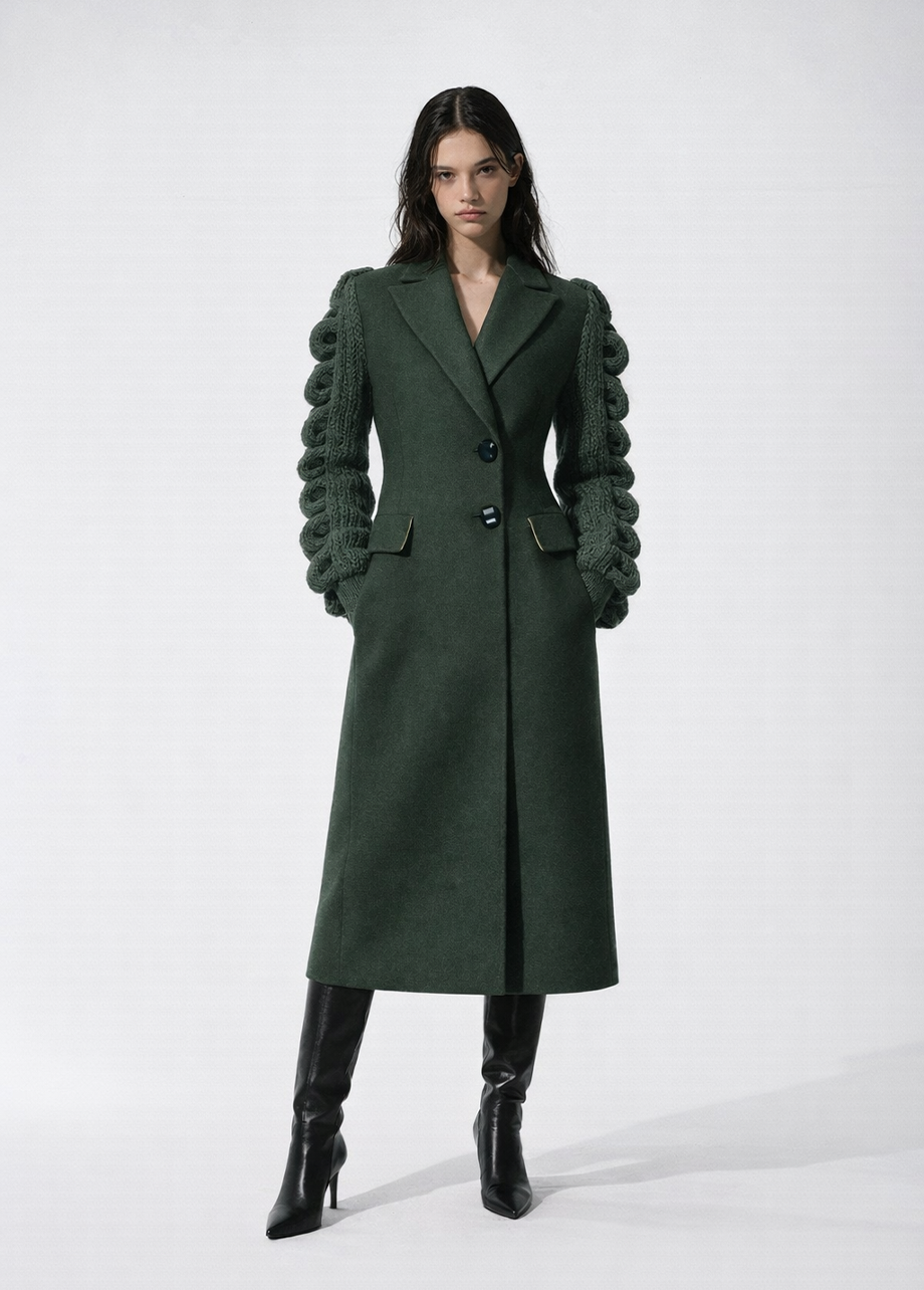 MOSS KNITTED SLEEVES COAT