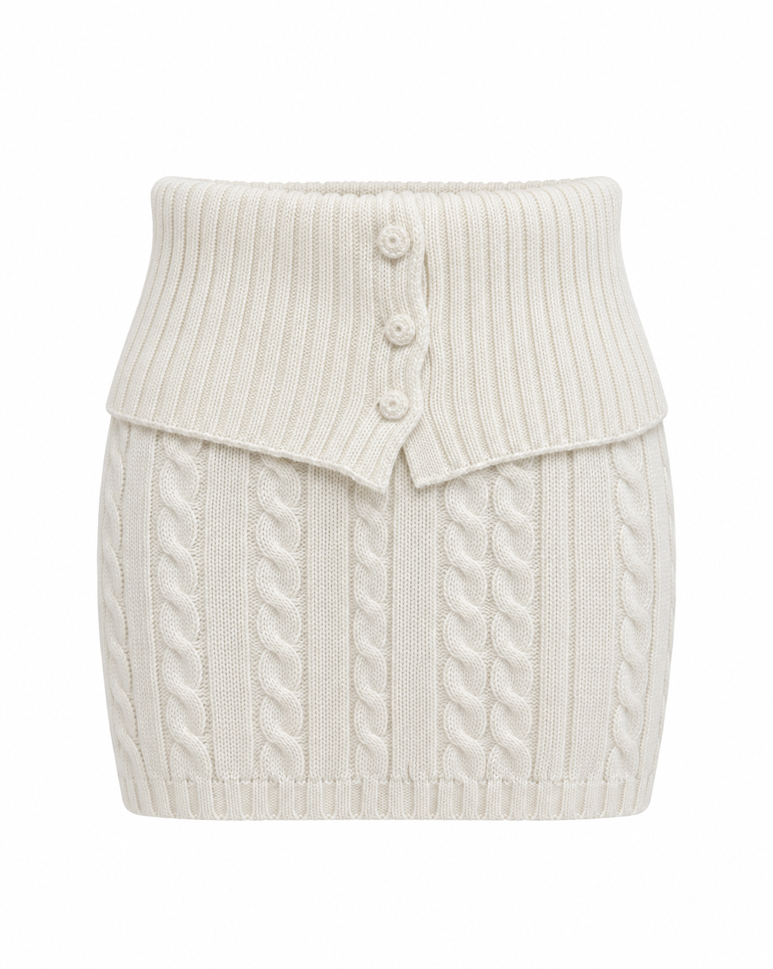 IVORY CABLE KNIT SKIRT