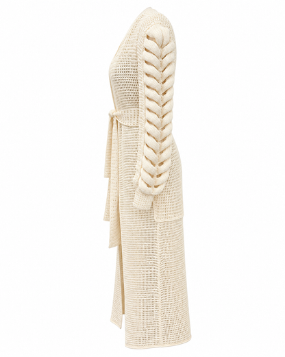 IVORY CABLE CARDIGAN