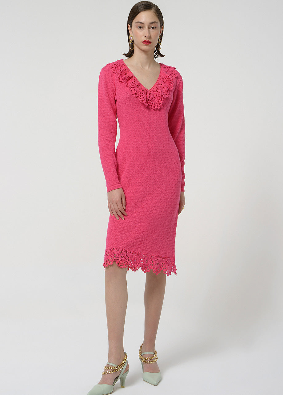 KNITTED PETALS DRESS