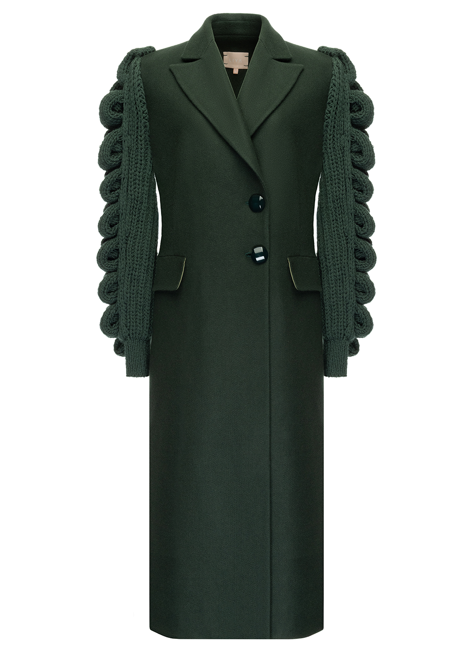 MOSS KNITTED SLEEVES COAT