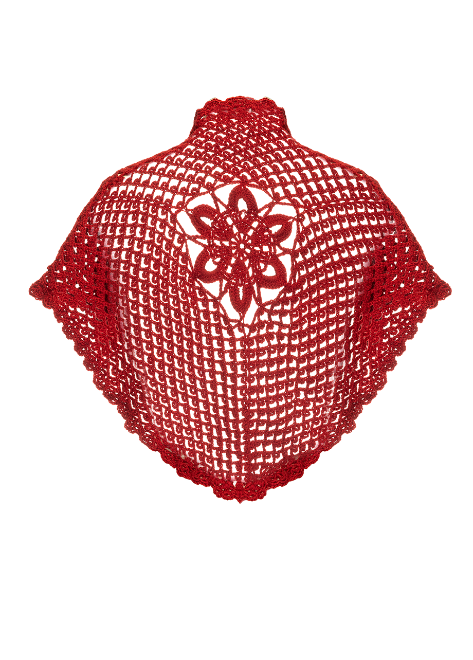 RED CROCHET SHAWL