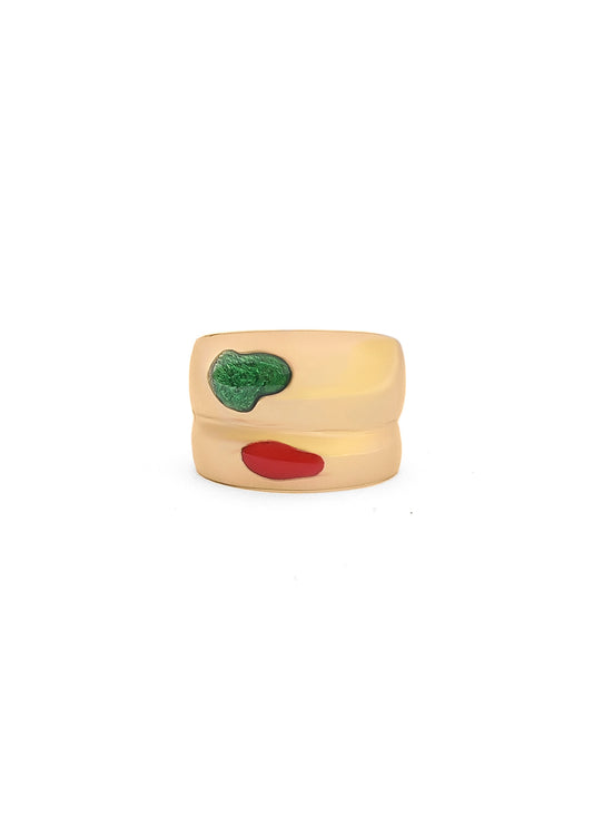 ENAMEL GREEN RING