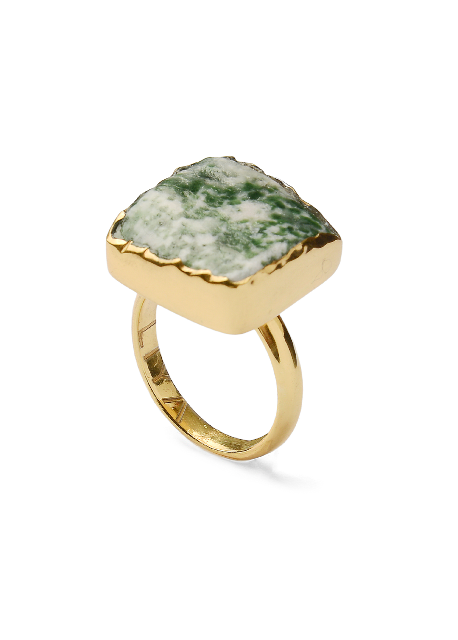 GREEN SILVER RING