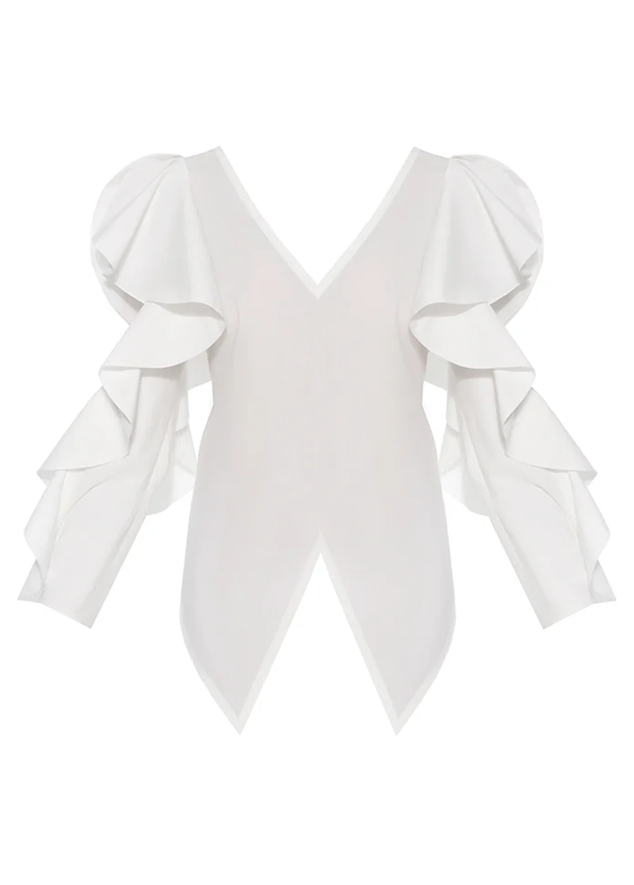CAMELLIA FLOUNCE SHIRT