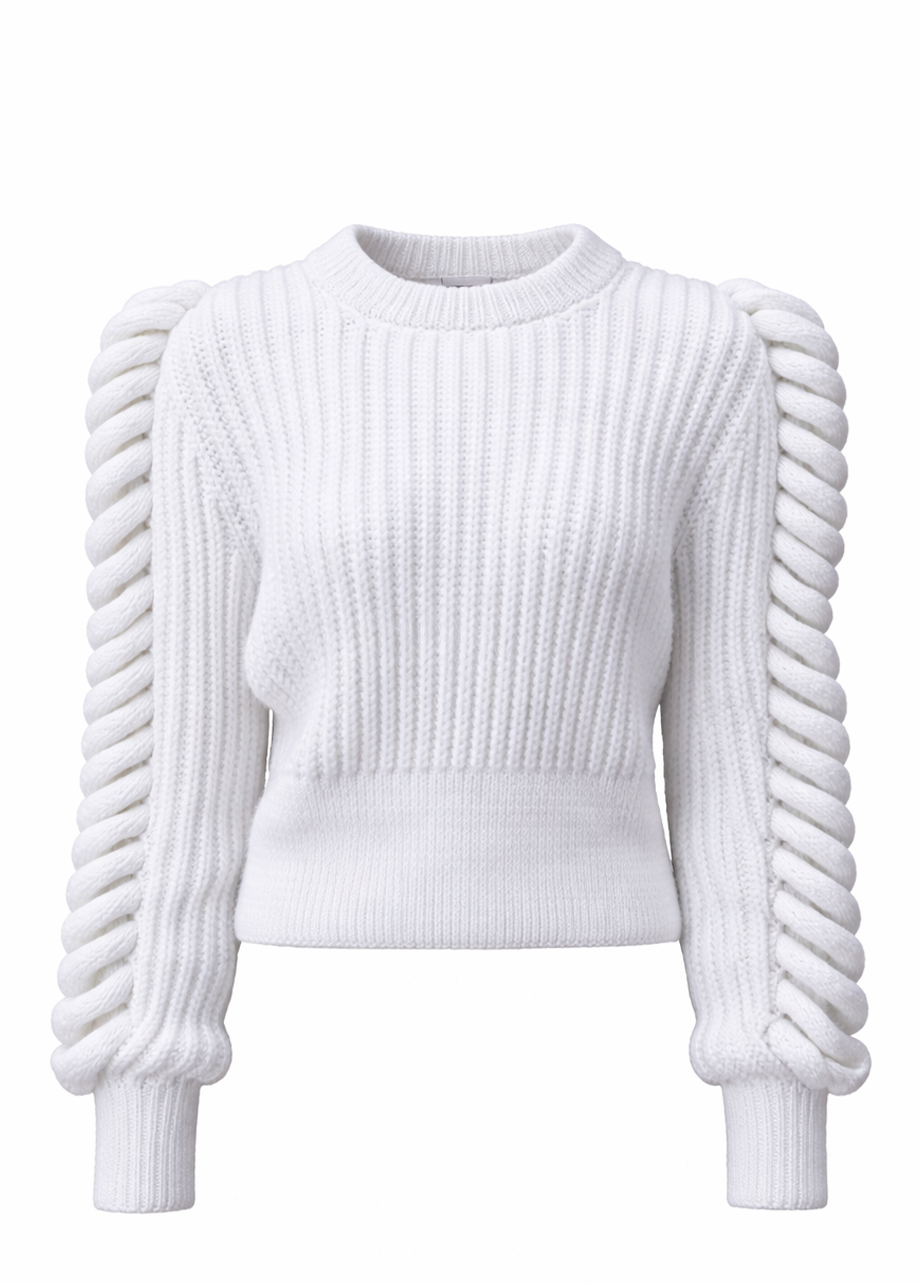TURTLENECK WHITE SWEATER