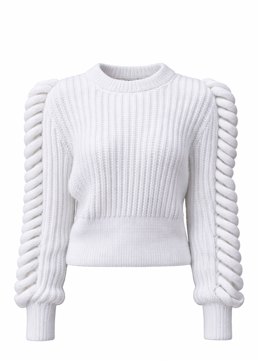TURTLENECK WHITE SWEATER