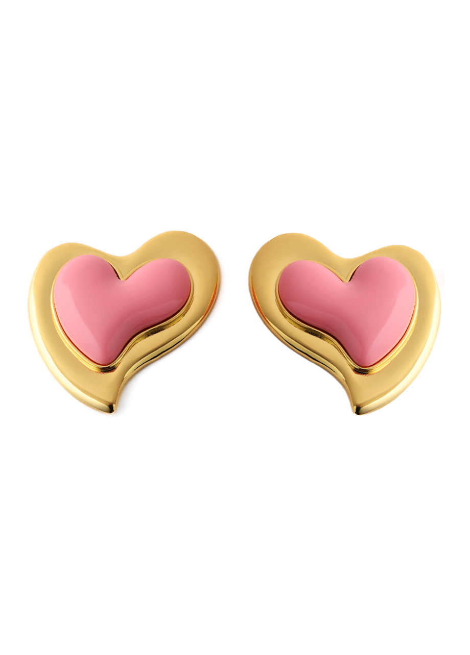 HEARTFELT PINK EARRINGS