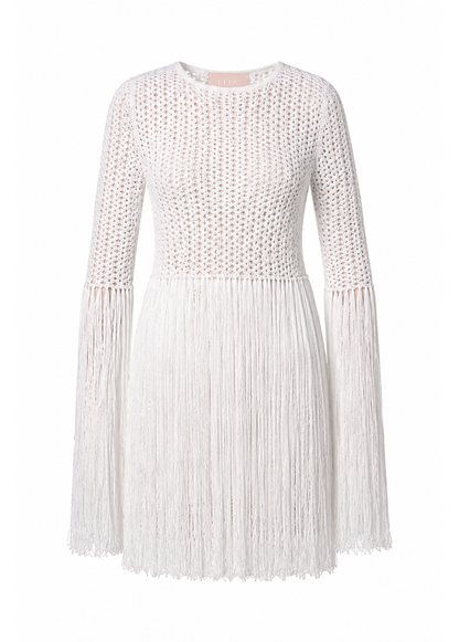 WHITE FRINGE TOP