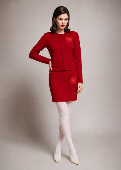 HEART RED CARDIGAN
