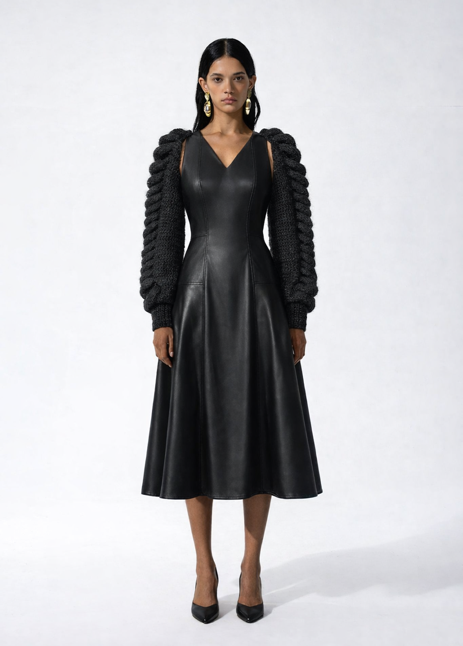 BLACK STATEMENT DRESS