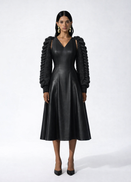 BLACK STATEMENT DRESS