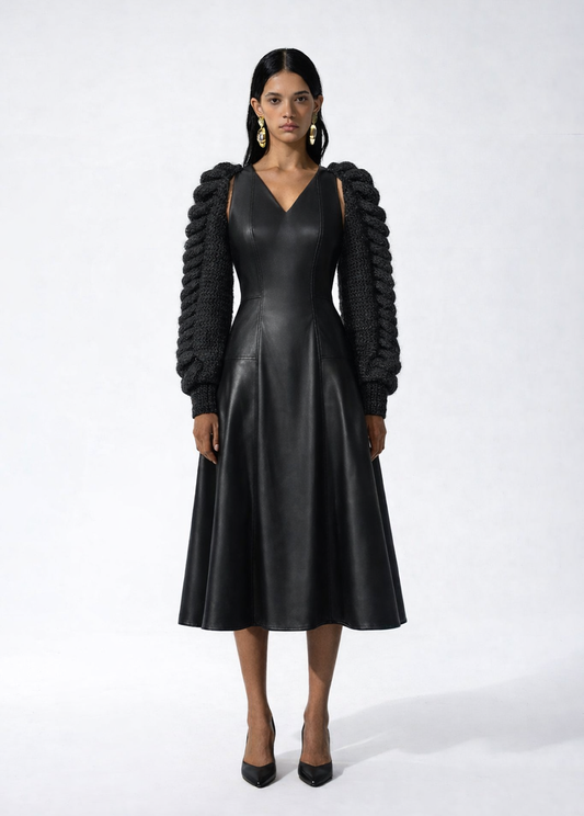 BLACK STATEMENT DRESS