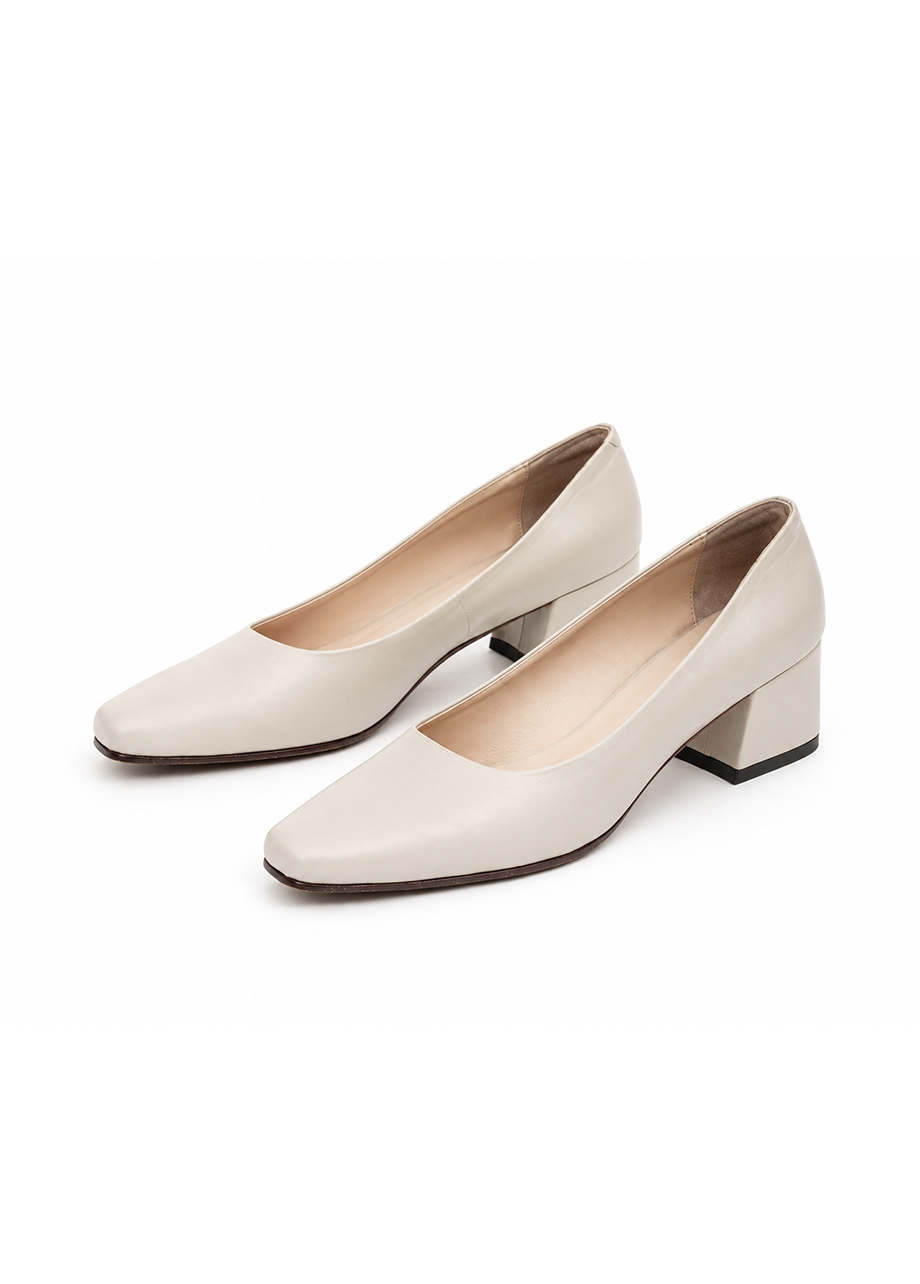 Beige Low Heels