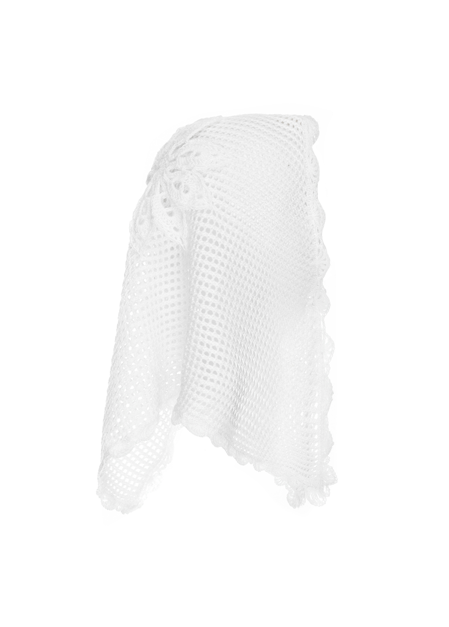 WHITE CROCHET SHAWL