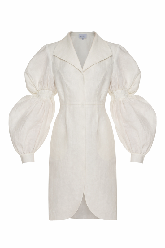 BLANCA DRESS WITH KNITTED BELT