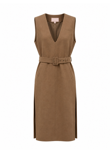 BROWN VEST DRESS