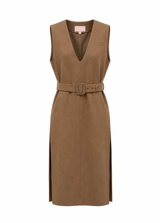 BROWN VEST DRESS