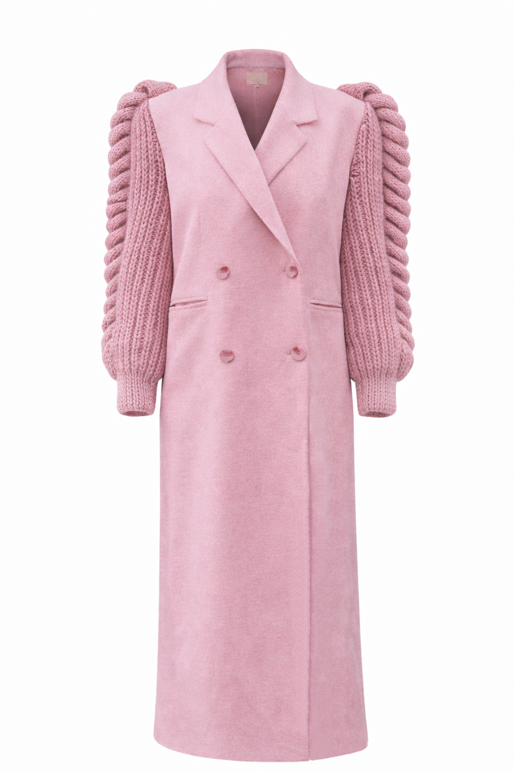 KNITTED SLEEVES WOOL COAT