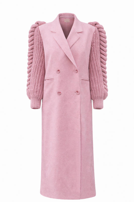 KNITTED SLEEVES WOOL COAT