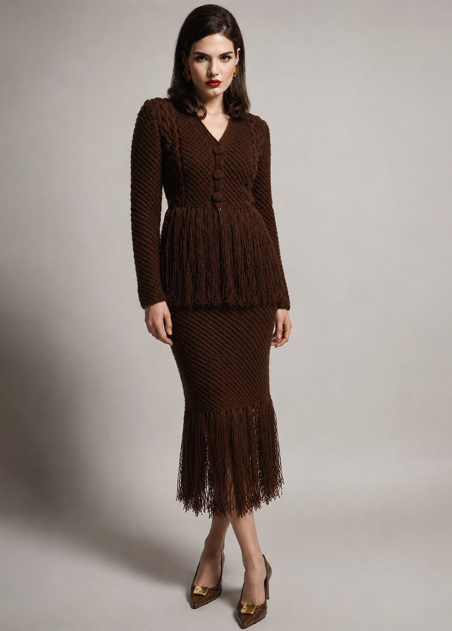 BROWN JACKET WITH FRINGES
