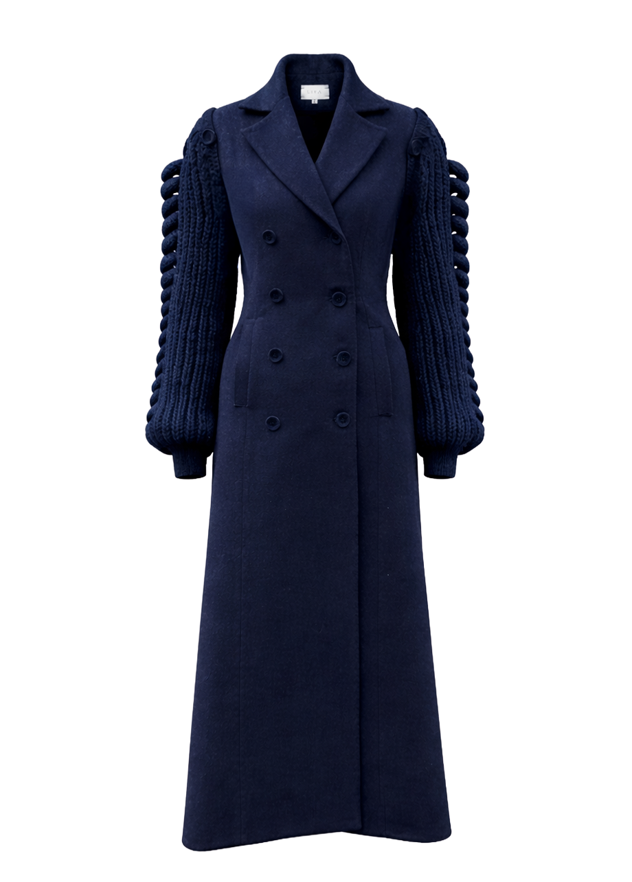 NAVY DRESS-COAT