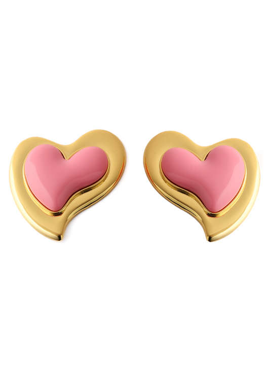 HEARTFELT PINK EARRINGS