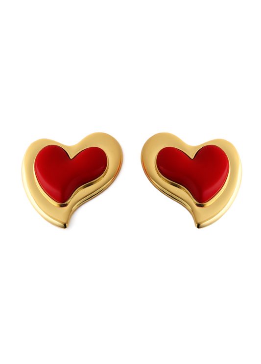 HEARTFELT RED EARRINGS