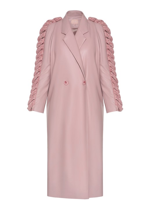 PINK KNITTED SLEEVES TRENCH