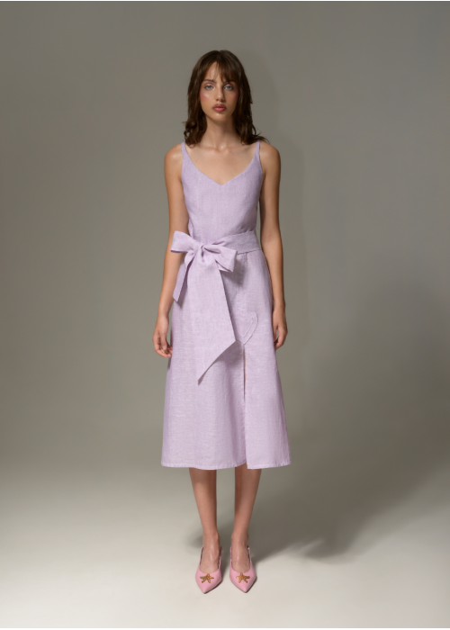 SWEETHEART LILAC DRESS WITH BELT
