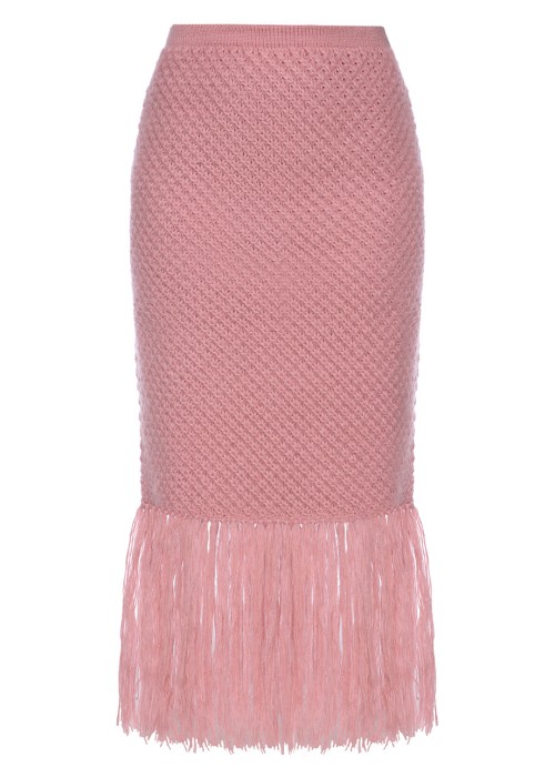 PINK SKIRT WITH FRINGES 